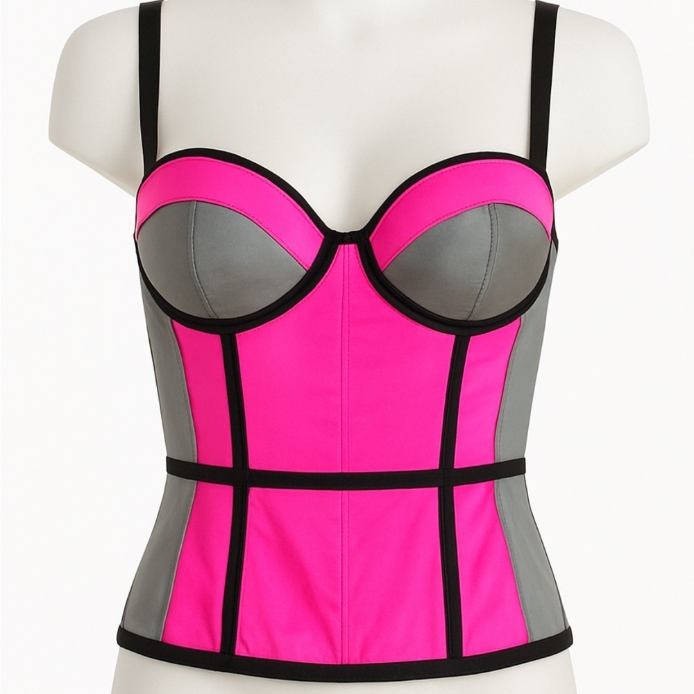 Victorias Secret Sexy HOT PINK Corset Bustier Lingerie  34B